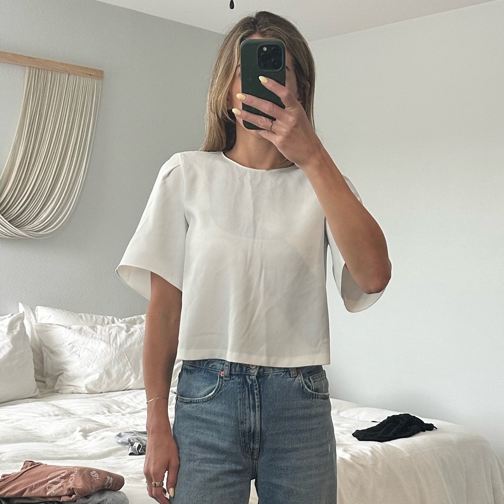Zara White Cropped Top